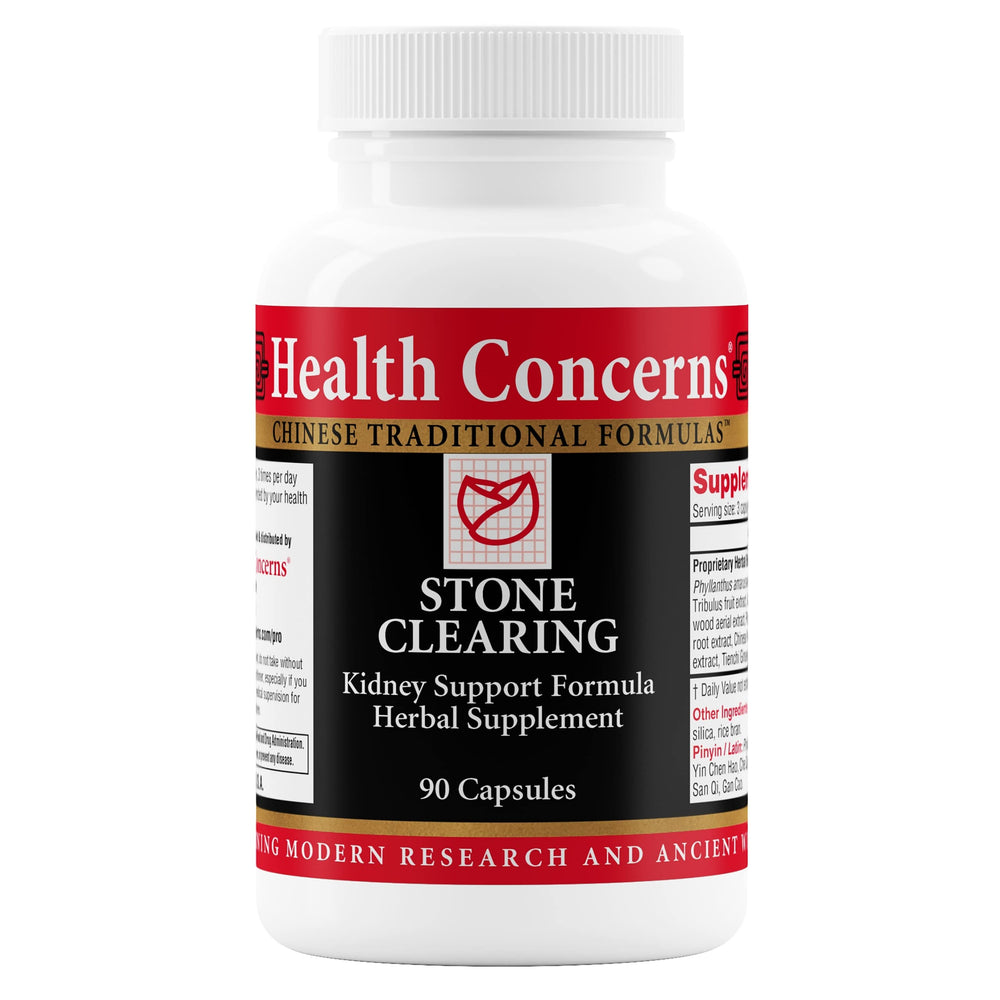 Health Concerns Stone Clearing bottle front highlights urinary support formula