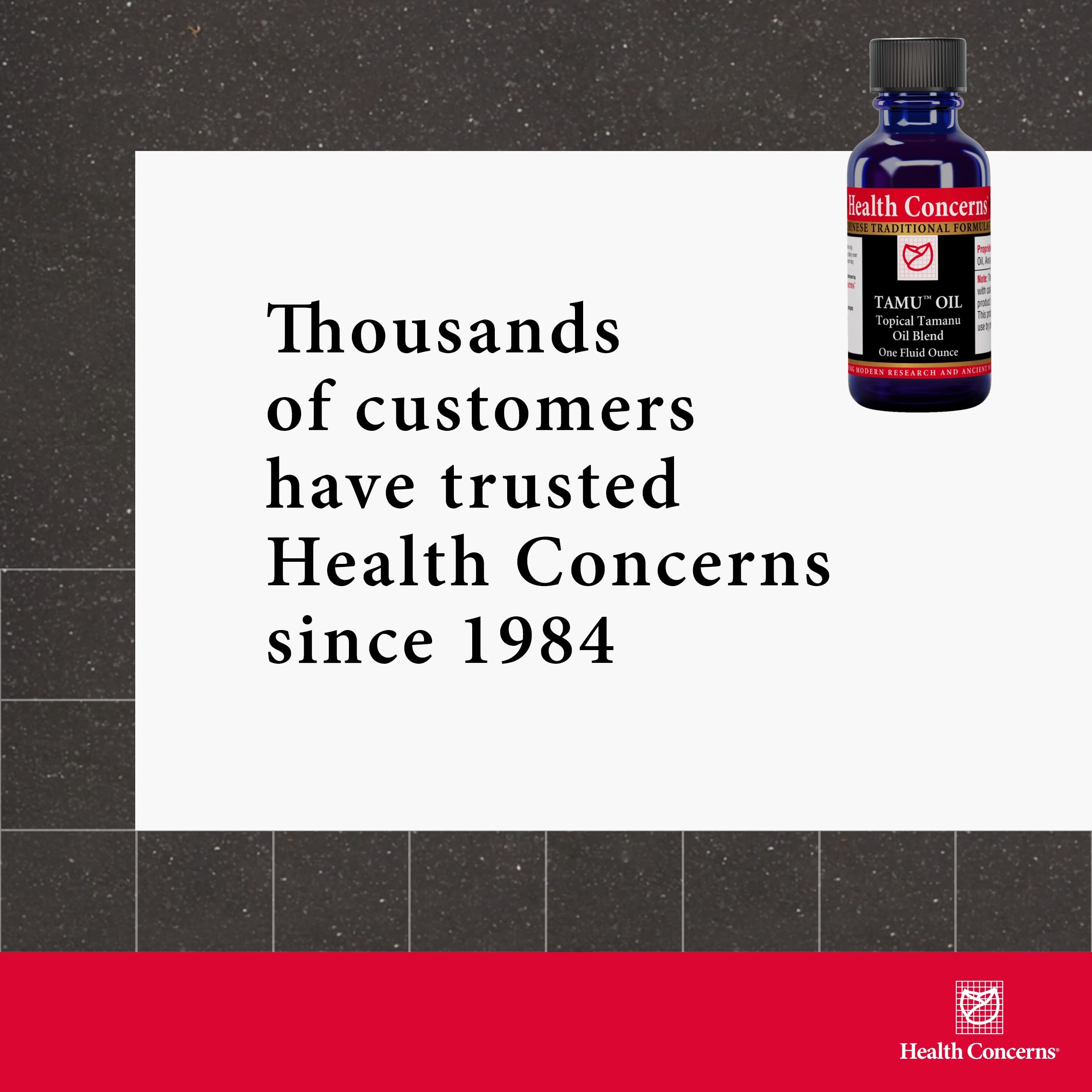 Health Concerns Tamu Oil applied to a dry patch demonstrates gentle nourishment and redness support.