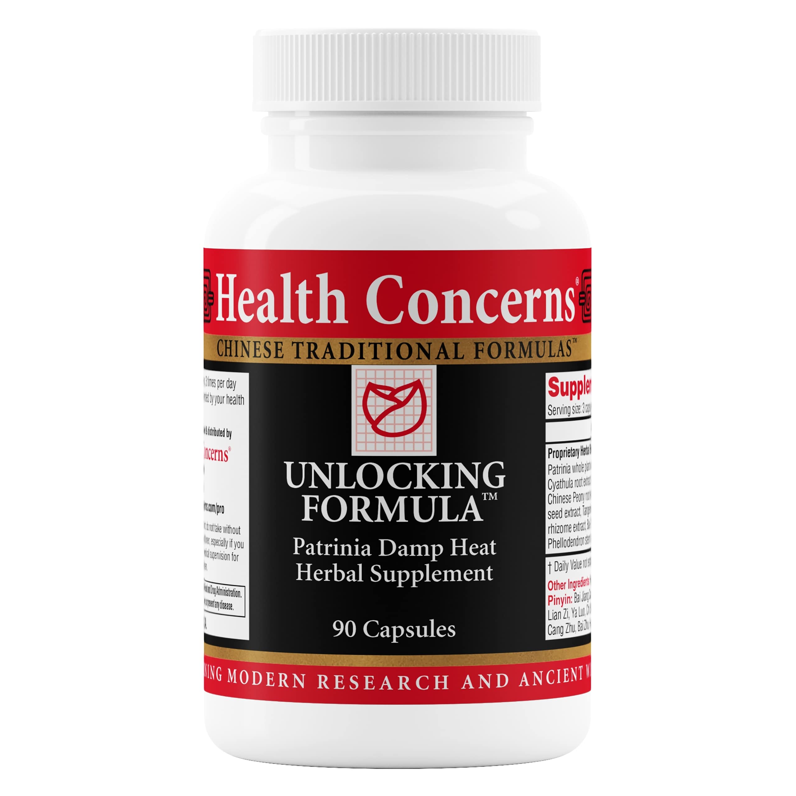 Health Concerns Unlocking Formula bottle shown for menstrual balance and Qi support