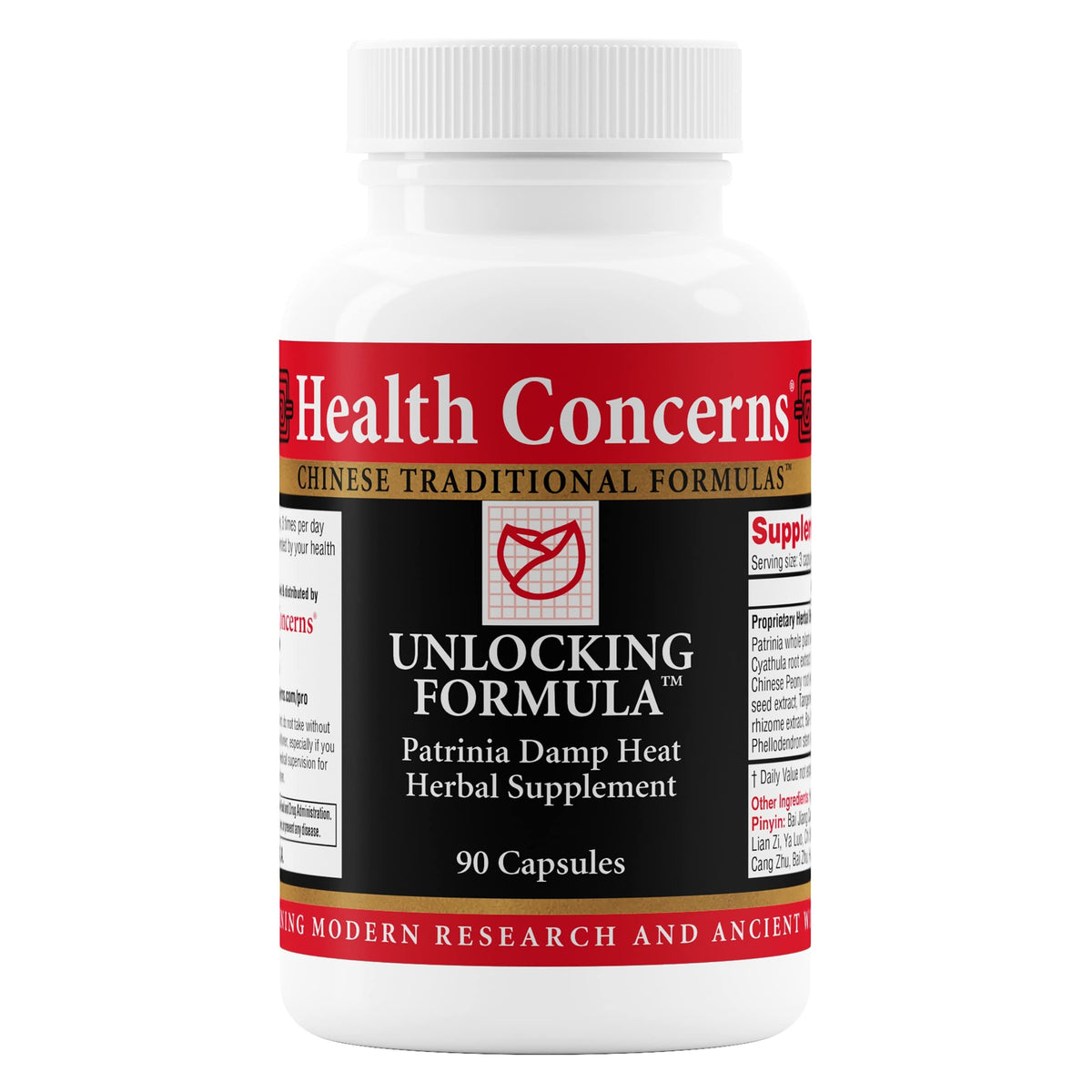 Health Concerns Unlocking Formula bottle shown for menstrual balance and Qi support