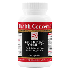 Health Concerns Unlocking Formula bottle shown for menstrual balance and Qi support