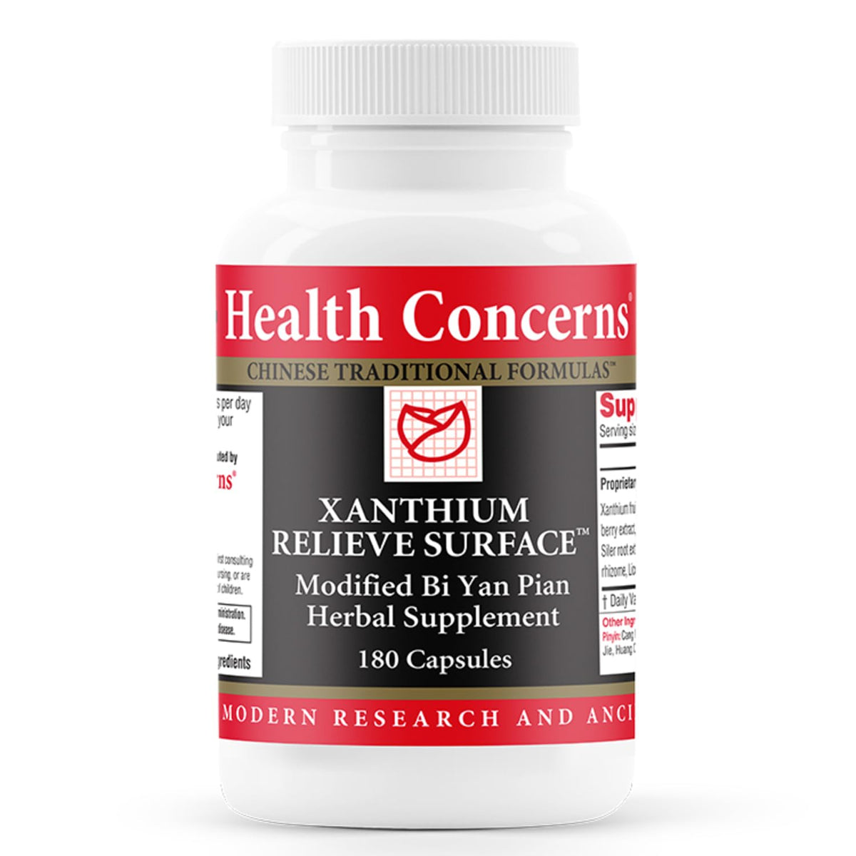 Health Concerns Xanthium Relieve Surface bottle offering herbal sinus support for seasonal comfort