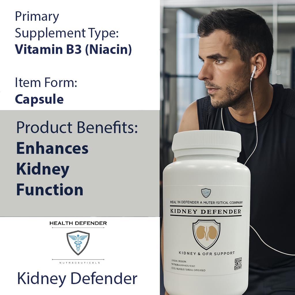 Health Defender Kidney Defender ingredients blend showcases natural components for kidney wellness.