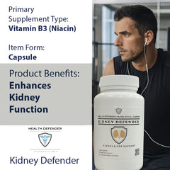 Health Defender Kidney Defender ingredients blend showcases natural components for kidney wellness.