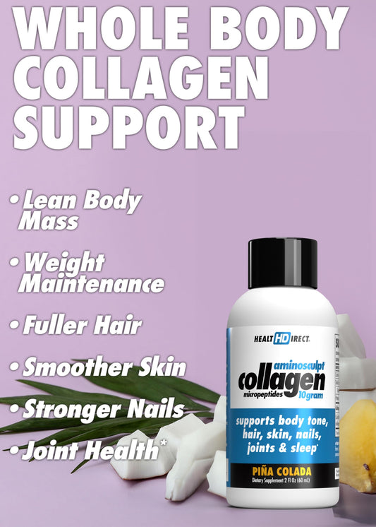 AminoSculpt Piña Colada shot close-up highlighting tropical flavor and premium collagen.