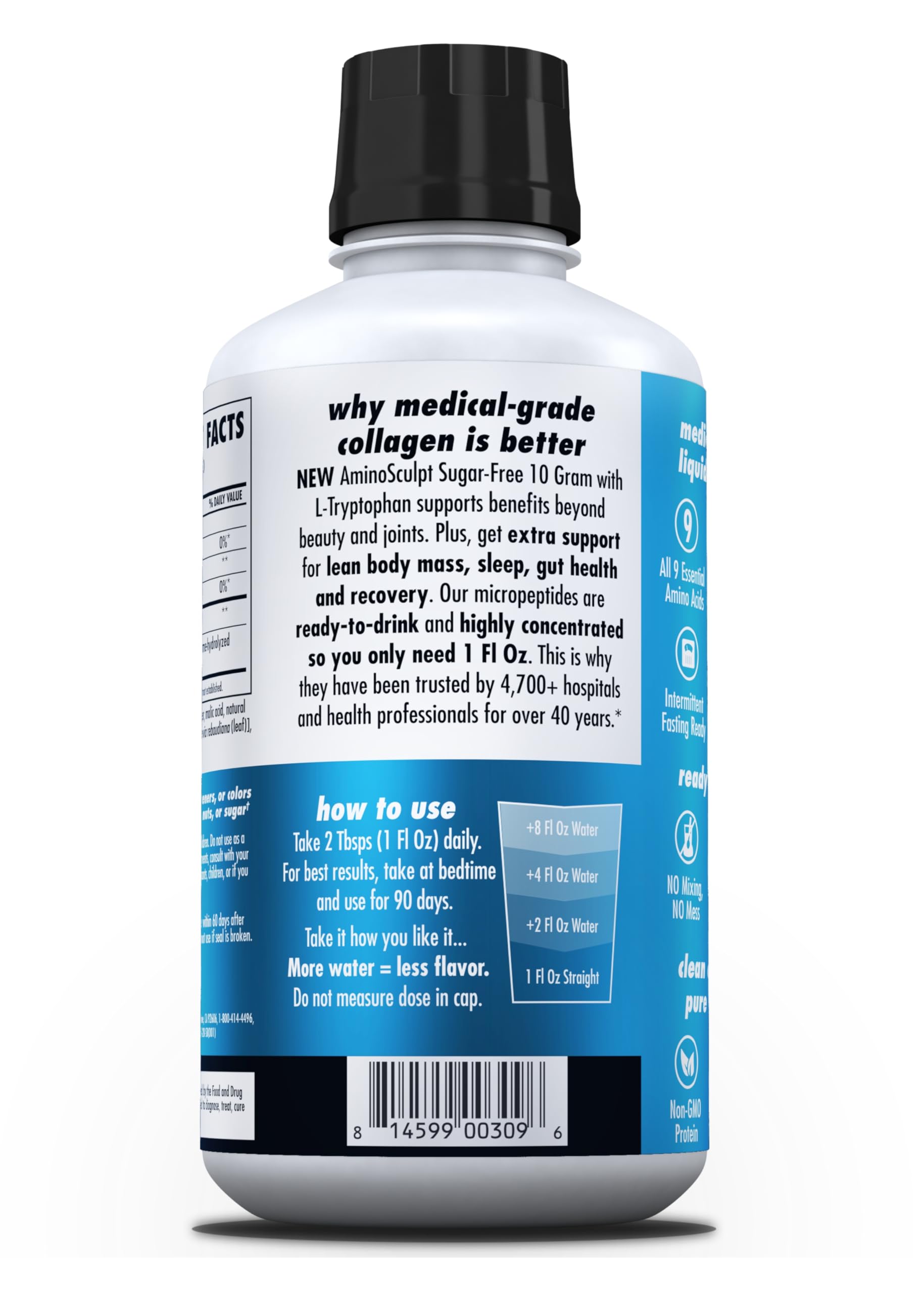 Health Direct AminoSculpt 28oz packaging shot highlights generous servings