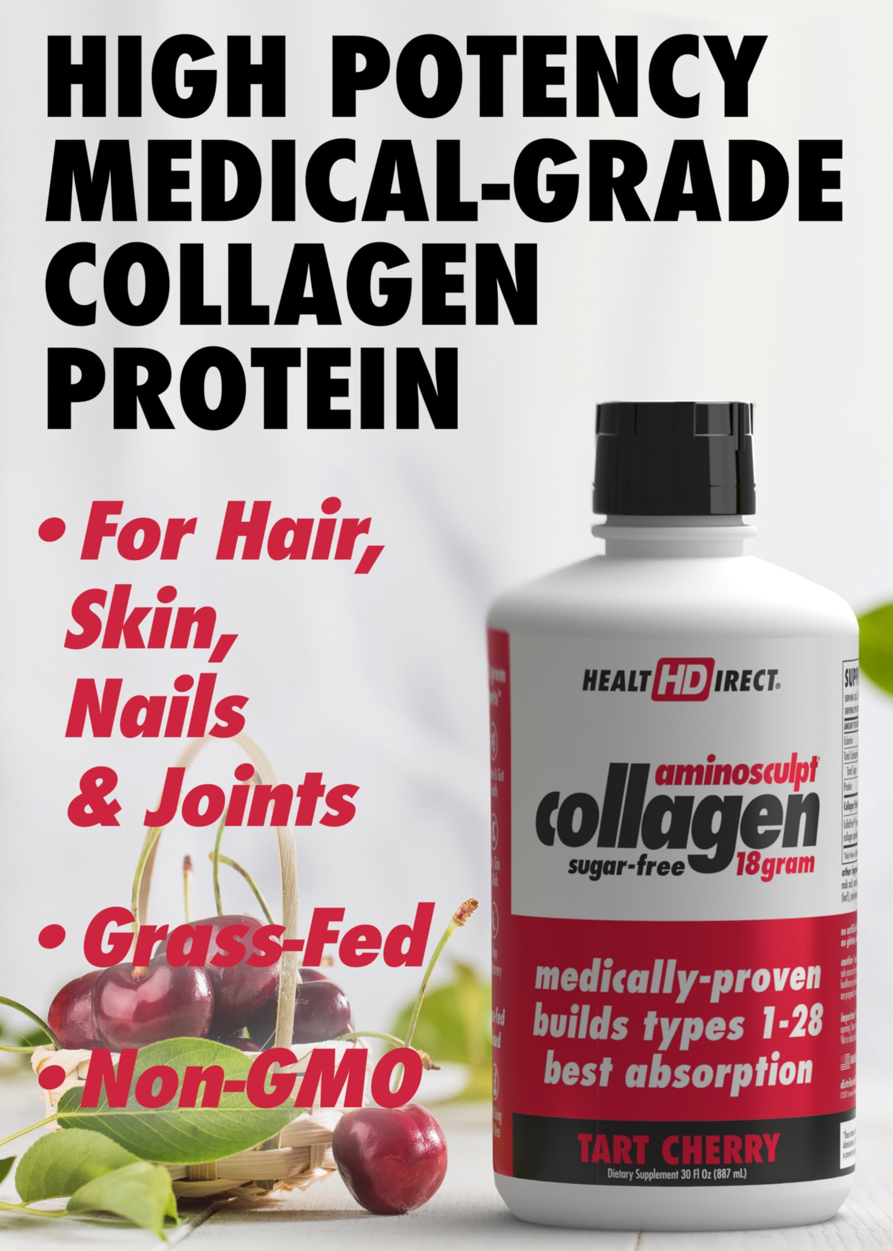 HEALTH DIRECT AminoSculpt Tart Cherry pour demonstrates convenient daily intake on the go