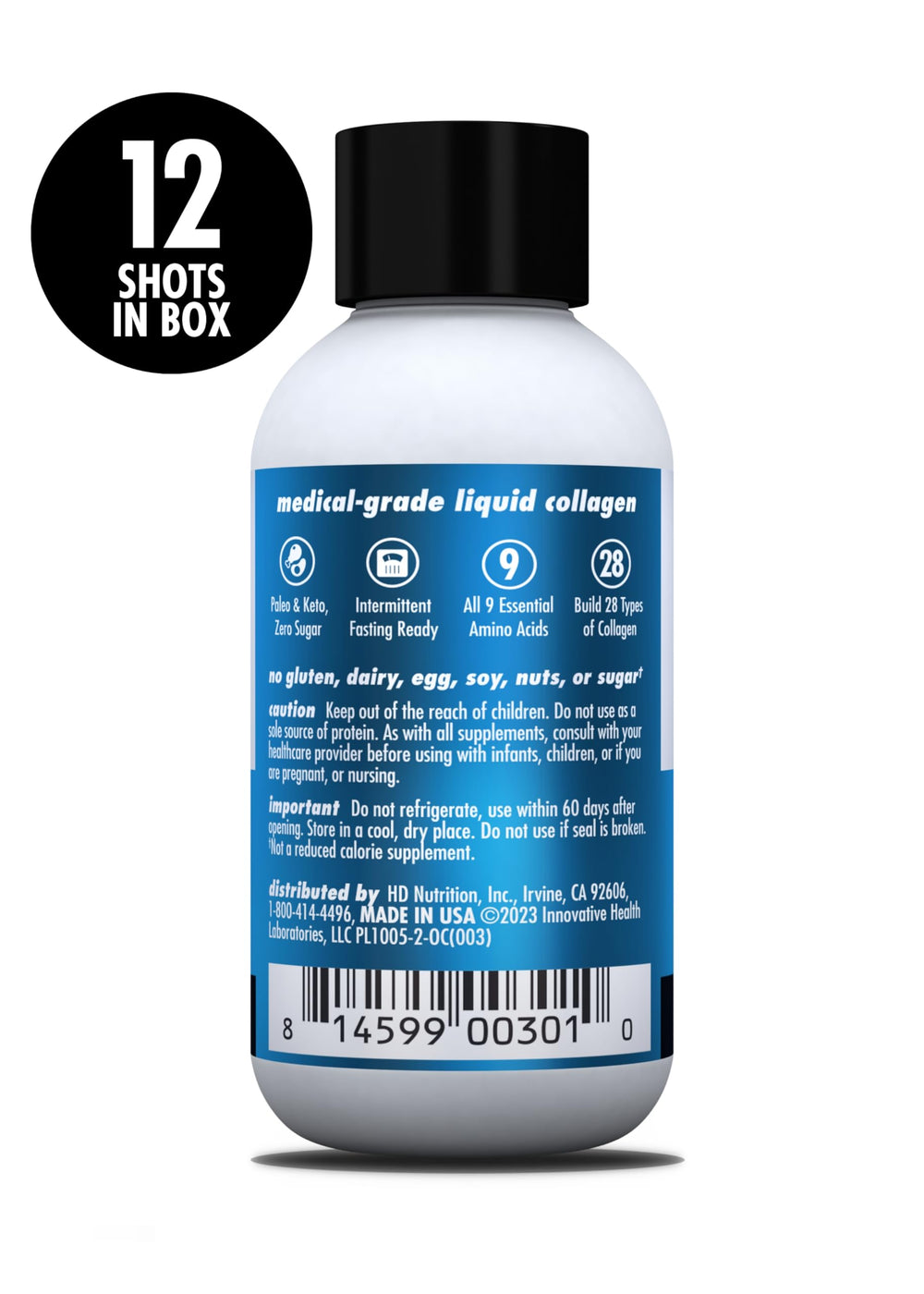 Health Direct orange-cream collagen shot glass with a refreshed bite.