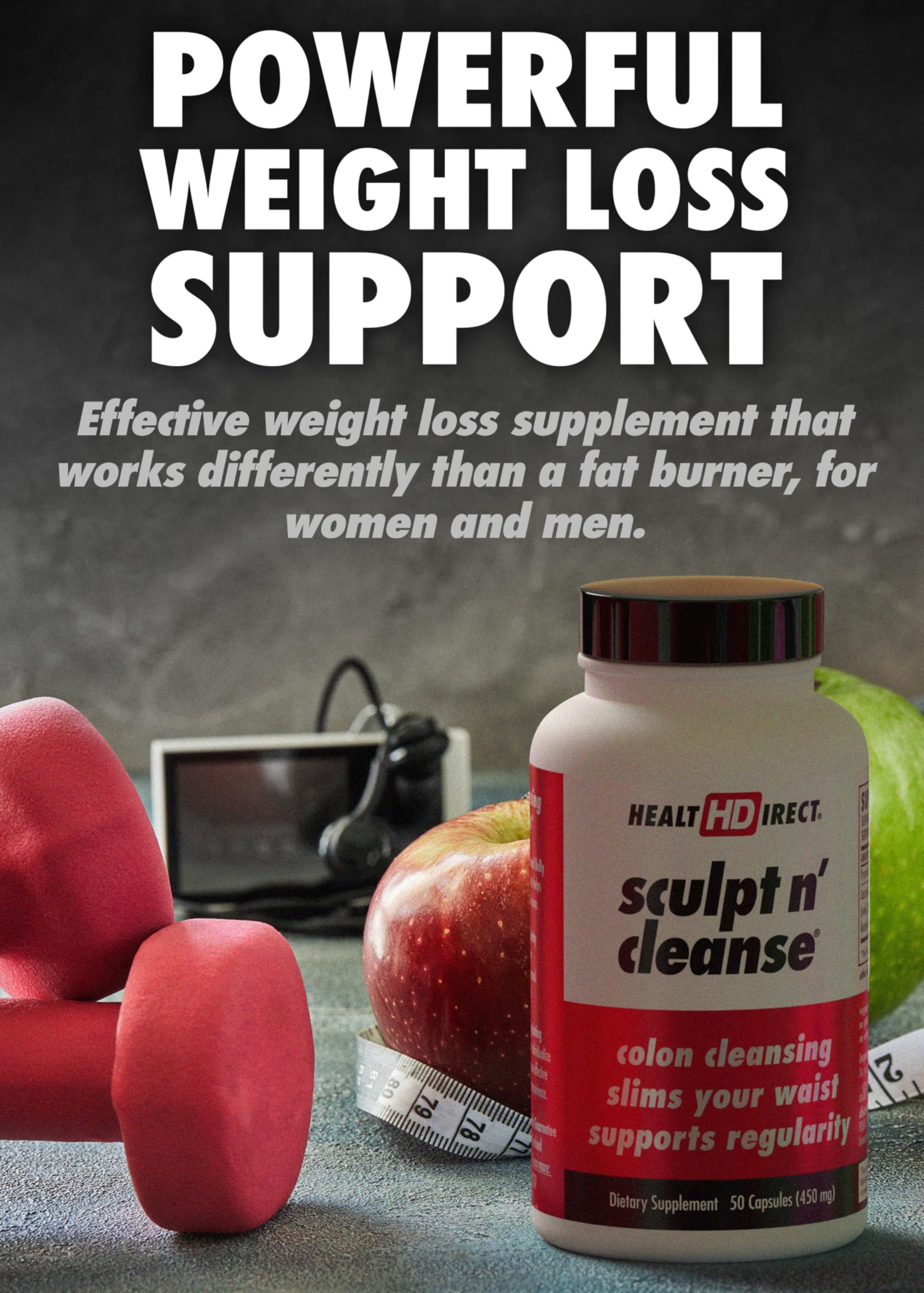 Health Direct Sculpt n' Cleanse digestive health illustration highlighting gut detox benefits.