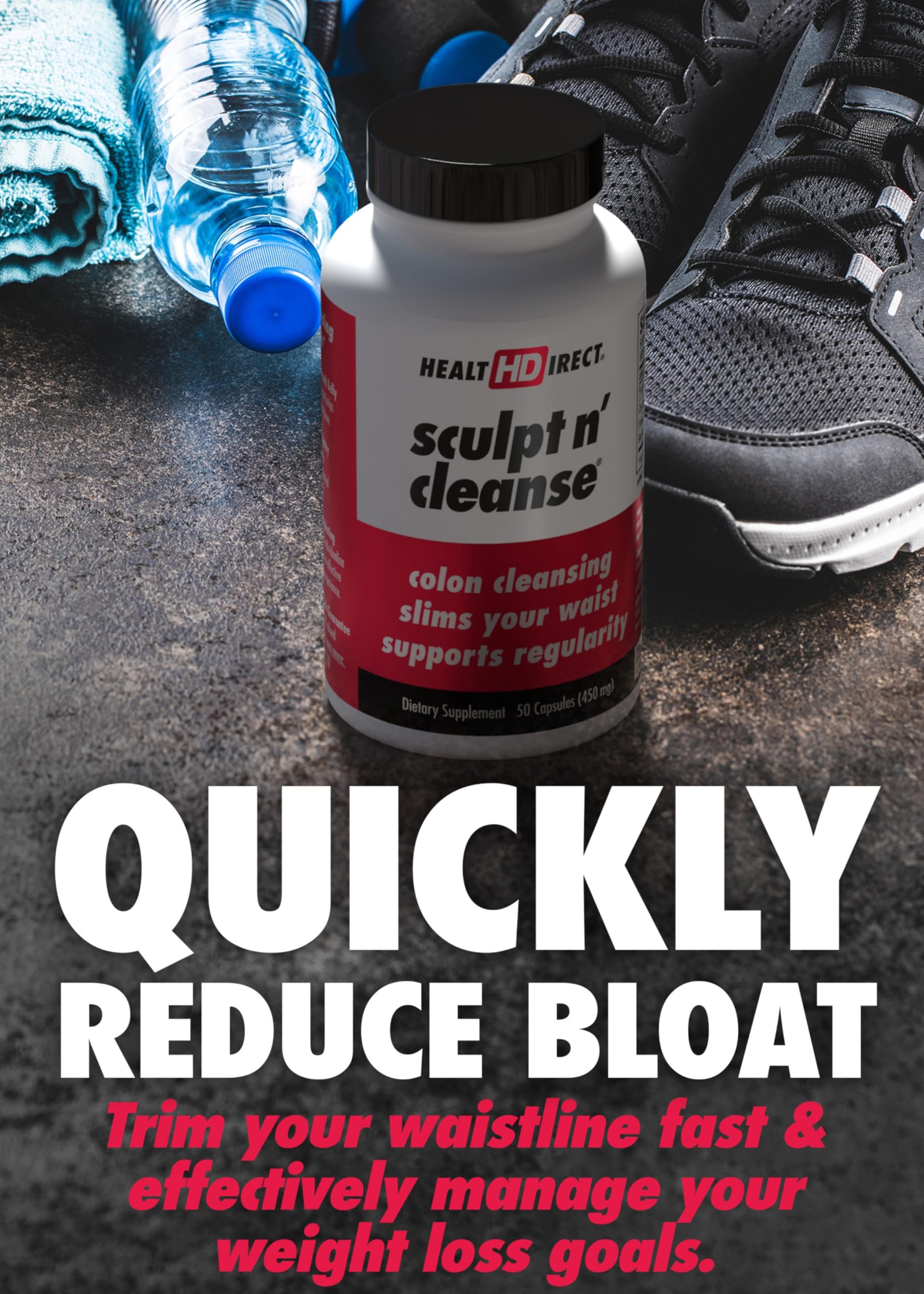 HEALTH DIRECT Sculpt n' Cleanse label close-up emphasizing natural ingredients