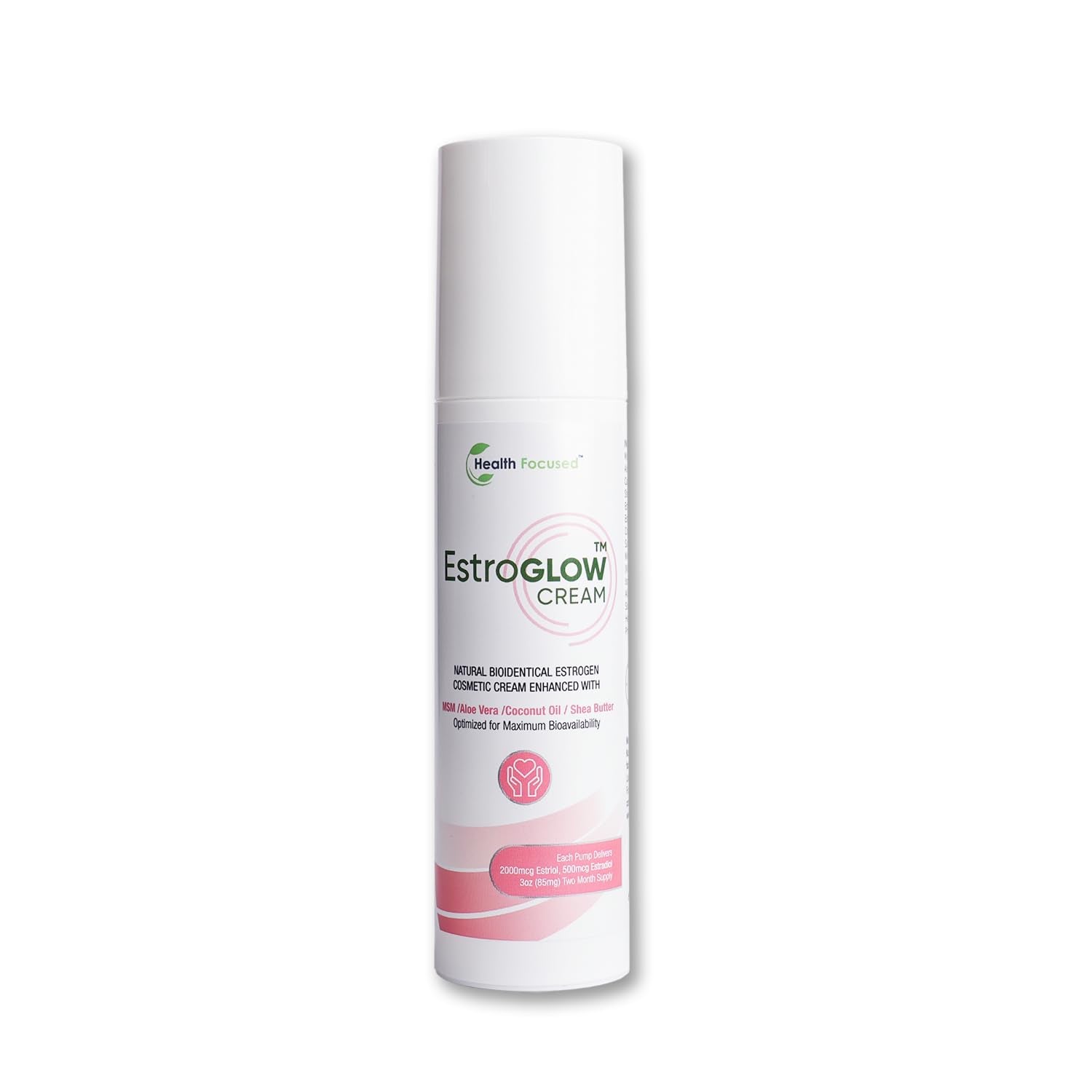 EstroGlow bottle pour illustrates convenient daily use for balance.
