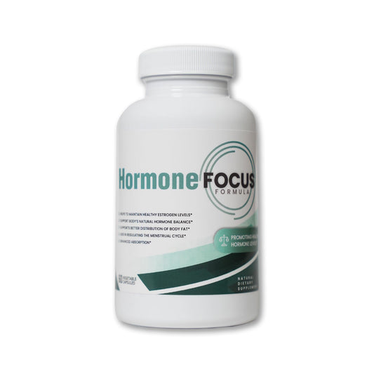 Health Focused Hormone Focus bottle pour for easy daily estrogen balance.