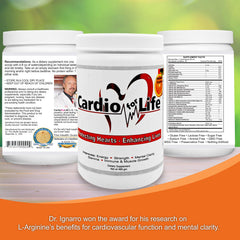 Close-up of Health Guardian Cardio for Life label detailing heart health and safety features
