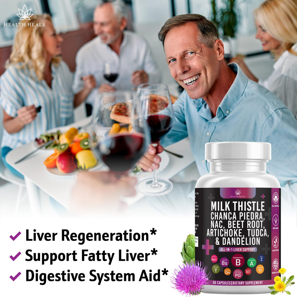 Health Heals Dandelion Root Capsules closeup emphasizes natural detox-friendly ingredients.