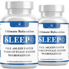 Health Heals Relaxation Sleep Aid bottle promoting peaceful nights and easier sleep.
