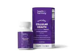 Health in Harmony Everyday Cellular Health bottle with Ubiquinol CoQ10 for cellular energy support