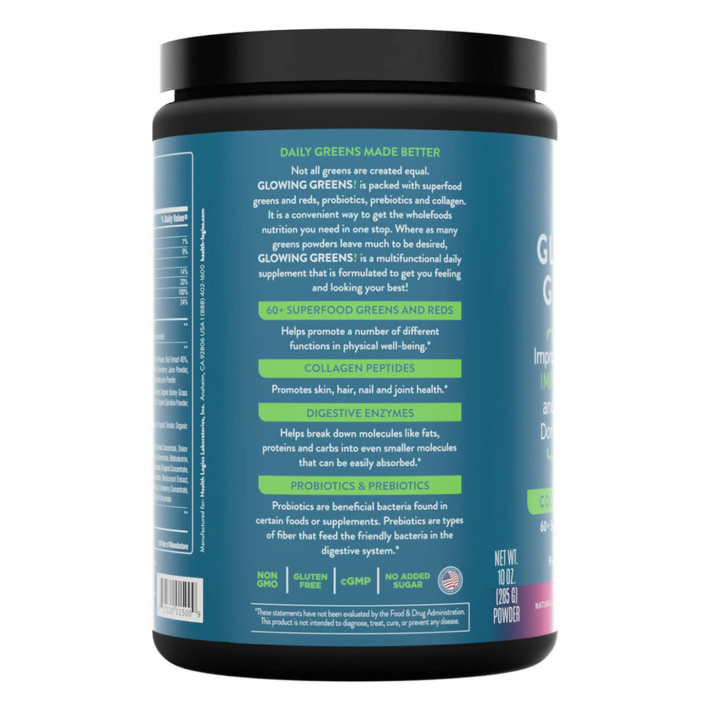 Glowing Greens scoop showing convenient daily serving for energy support