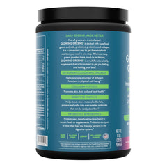 Glowing Greens scoop showing convenient daily serving for energy support