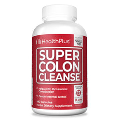 Health Plus Super Colon Cleanse bottle with capsules for gentle digestive support