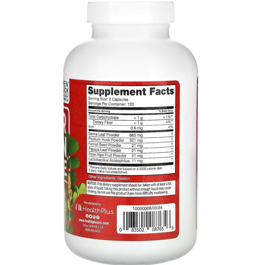 Health Plus Super Colon Cleanse capsules pour demonstrates simple dosing on the go.