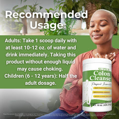 Health Plus Super Colon Cleanse powder texture close up highlights natural fibers.
