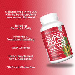 Papaya leaf mention on Health Plus Super Colon Cleanse packaging