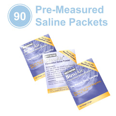 Health Solutions saline packets in a usage scene for nasal comfort.