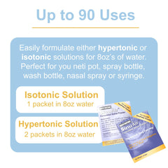 Health Solutions SinuAir packets pouring into water to create a ready nasal rinse.