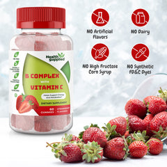 Health Supplied gummies serving image, one-gummy daily dose.