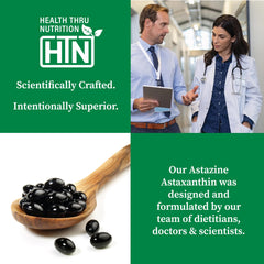 Health Thru Nutrition Astaxanthin capsule texture — smooth, easy-to-swallow softgels.