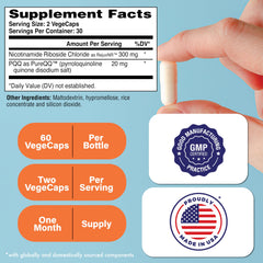 Health Thru Nutrition NAD+ Activator label close-up highlighting NR and PQQ.