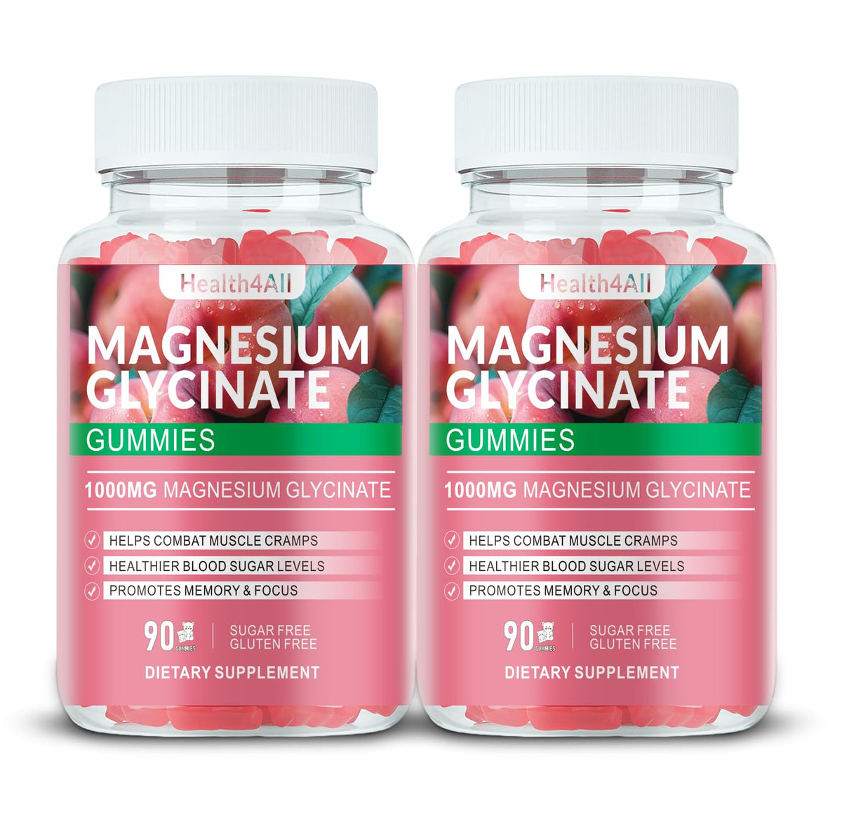 Health4All Magnesium Glycinate Gummies bottle promoting relaxation and sleep support