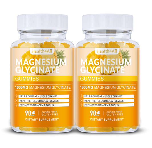 Health4All Magnesium Glycinate Gummies bottle for daily calm and relaxation.