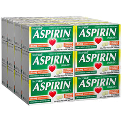 HealthA2Z Aspirin 81mg enteric-coated bottle shows easy-to-swallow tablets and gradual release benefits.