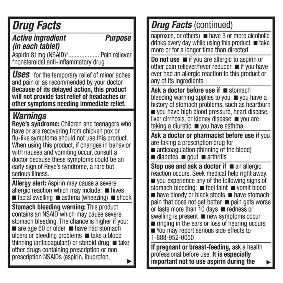 HealthA2Z Aspirin 81mg value-pack box highlights 24 packs for extended use.