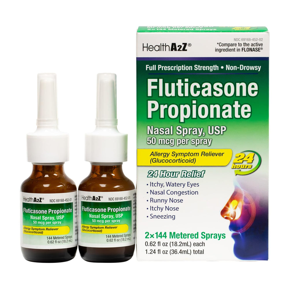 HealthA2Z Fluticasone nasal spray bottle front view for easy dosing
