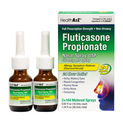 HealthA2Z Fluticasone nasal spray bottle front view for easy dosing