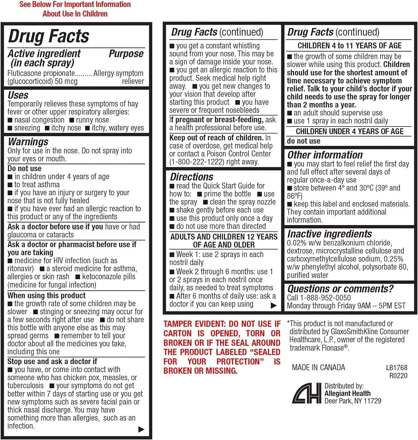 HealthA2Z fluticasone nasal spray dispensing mist for quick symptom support