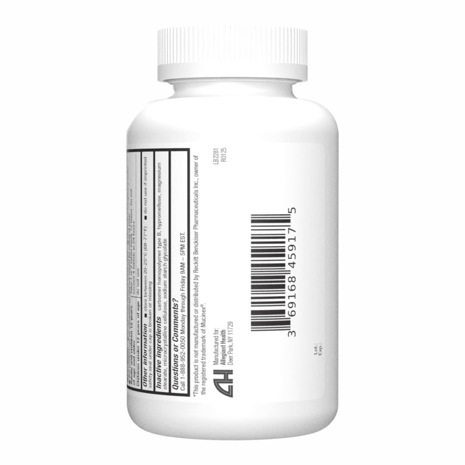HealthA2Z Mucus Relief box communicates a 300-count supply.