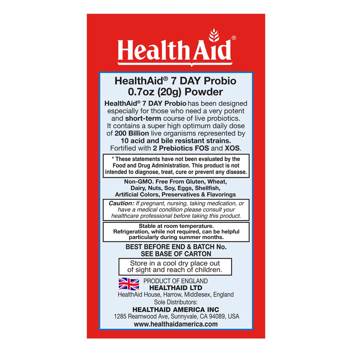 Close-up of HealthAid 7 Day Probio capsules highlighting acid and bile resistance