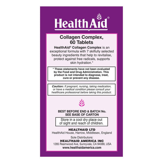 HealthAid Collagen Complex tablets close-up for easy daily skin care