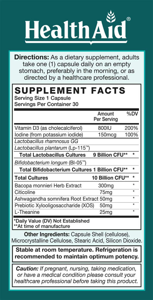 HealthAid FocusProbio adults prebiotic blend packaging highlighting XOS benefits.
