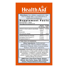 HealthAid Immuprotect tablets close-up showing vitamin C and zinc benefits.