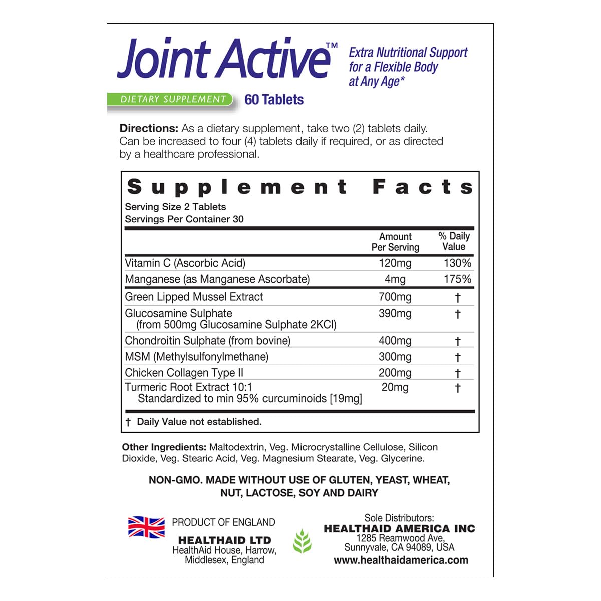 HealthAid Jointactive capsules close-up showing greens-lipped mussel blend for joint comfort