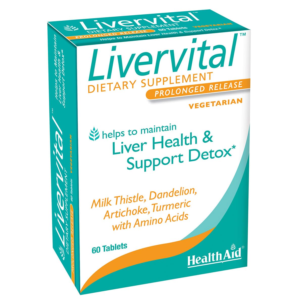 HealthAid LiverVital bottle front for daily liver support with milk thistle and artichoke.