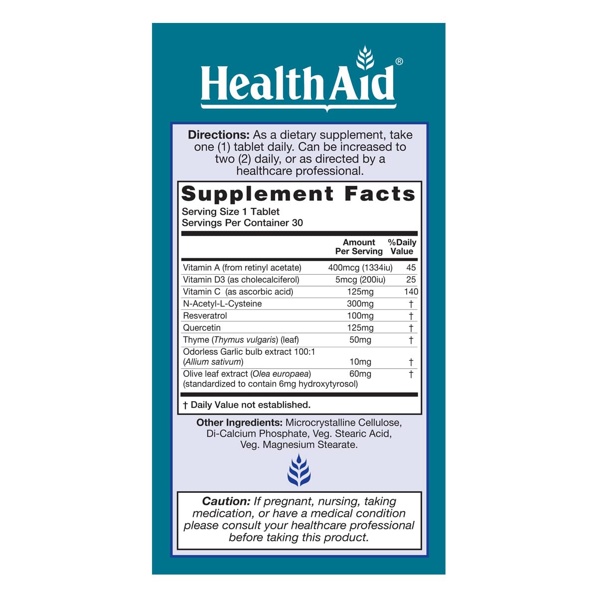 HealthAid LungForte ingredients NAC and resveratrol closeup signaling antioxidant protection