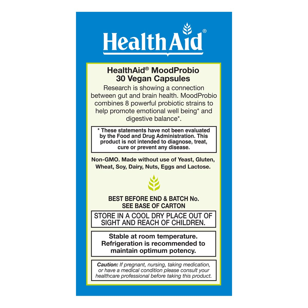 HealthAid MoodProbio daily dosage pack for on-the-go relaxation support.