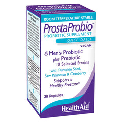 HealthAid ProstaProbio bottle of 30 capsules supports daily prostate wellness.