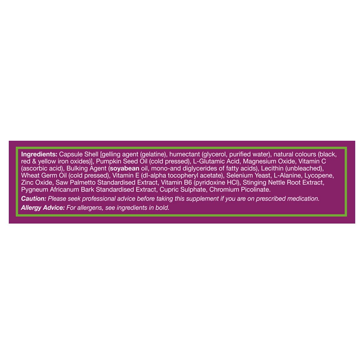 HealthAid Prostavital ingredients panel showing zinc, selenium, vitamin E, and lycopene for antioxidant support.