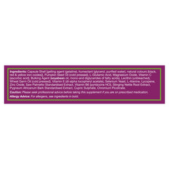 HealthAid Prostavital ingredients panel showing zinc, selenium, vitamin E, and lycopene for antioxidant support.